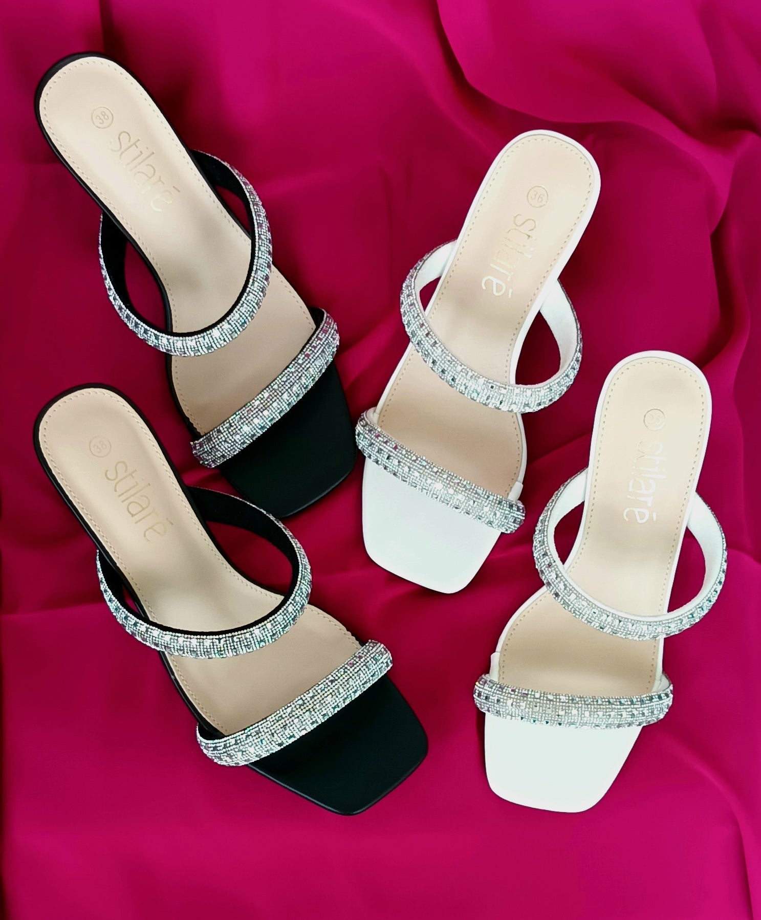 Stilaré Amore Crystal Heel Sandals - Stilaré