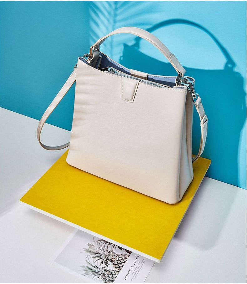 Carina Cream Leather Tote Bag - Stilaré