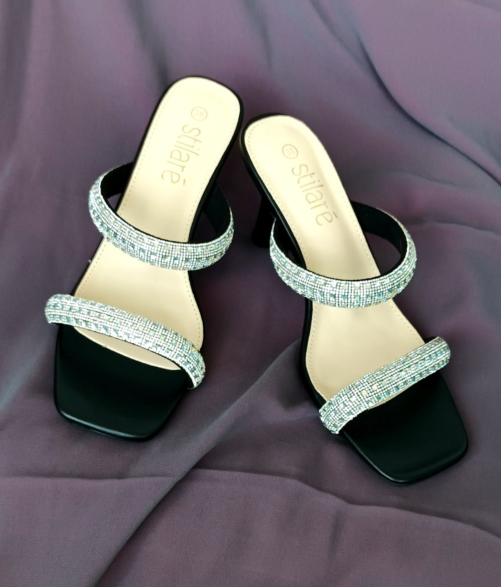 Stilaré Amore Crystal Heel Sandals - Stilaré